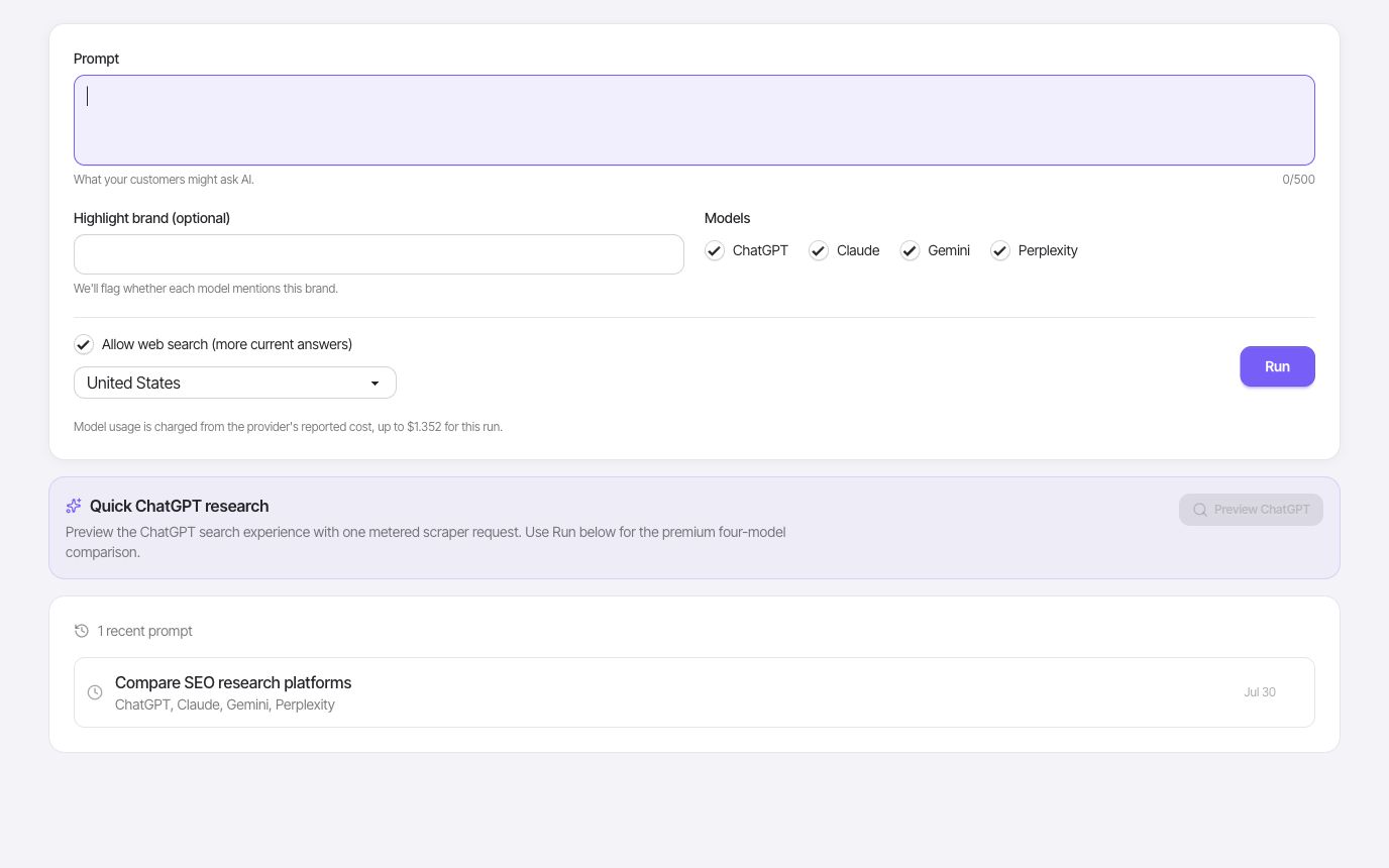 FlexQueries prompt explorer